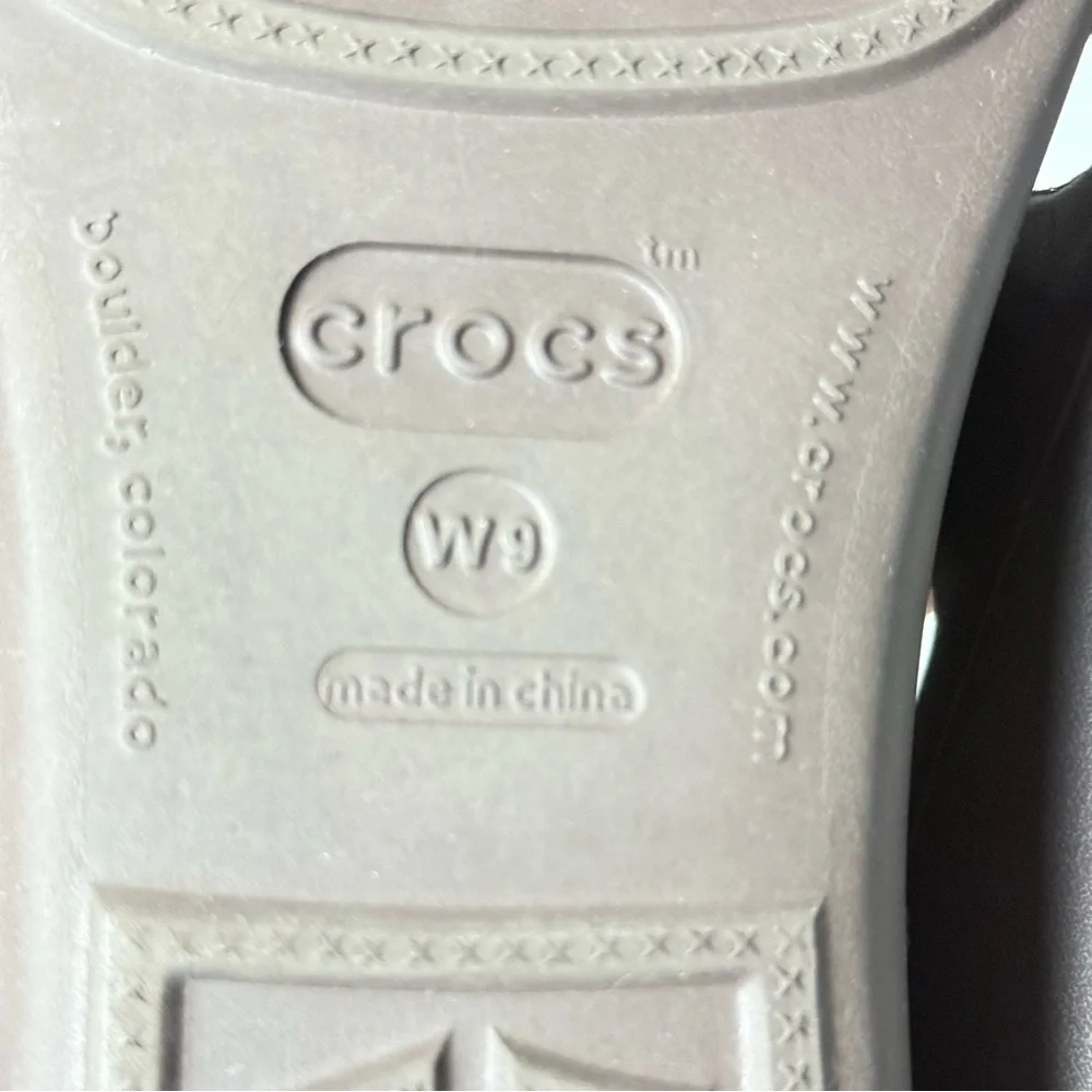 CROCS Patricia Mini Wedge Womens Sandals‎ 9 Brown Slide Casual Outdoor Open Toe